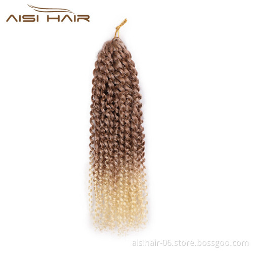 Aisi Hair Afro Curly Ombre Blonde Dark Root Synthetic Marly Braiding Hair Extensions Crochet Hairpiece Braids For Black Women